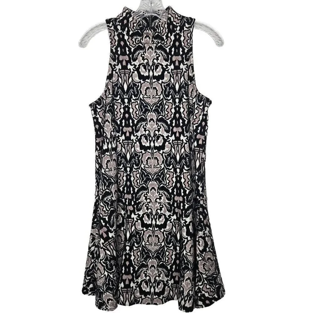 Free People Amelia Jacquard Mock Neck Sleeveless Mini Dress Size Small - Picture 3 of 9